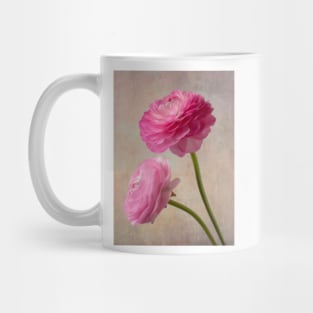 Two Wonderful Pink Textured Ranunculus Mug